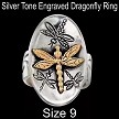 Engraved Dragonfly Ring Size 9 